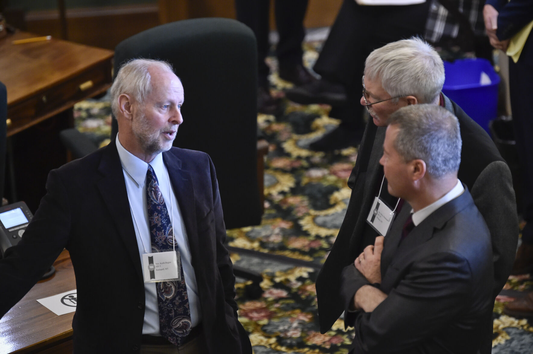 From left Sen. Keith Regier, R-Kalispell, Sen Steve Heinbach, R-Wibaux, and Sen. Al Olszewski, R-Kalispell,